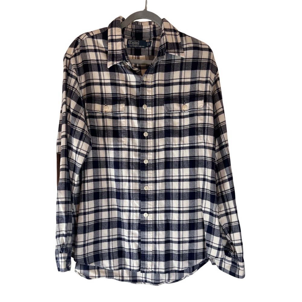 Polo Ralph Lauren Grandpacore Plaid Heritage Flannel Shirt Elbow Patches XL